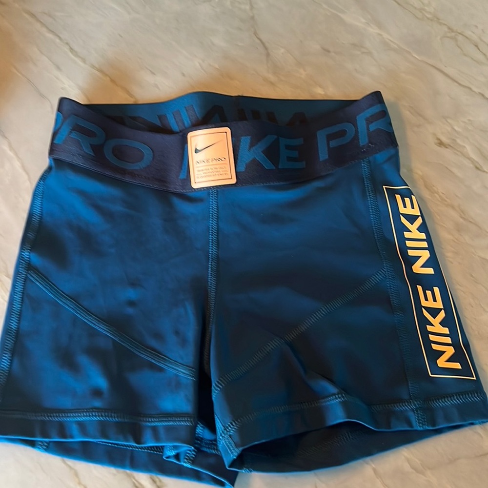 Nike pro shorts, 3 inch inseam, XS, blue